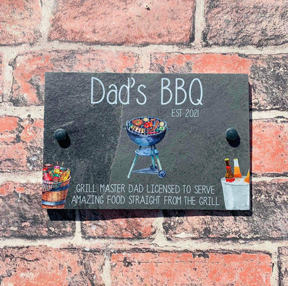 Garden BBQ slate sign