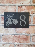 Scooter slate house sign