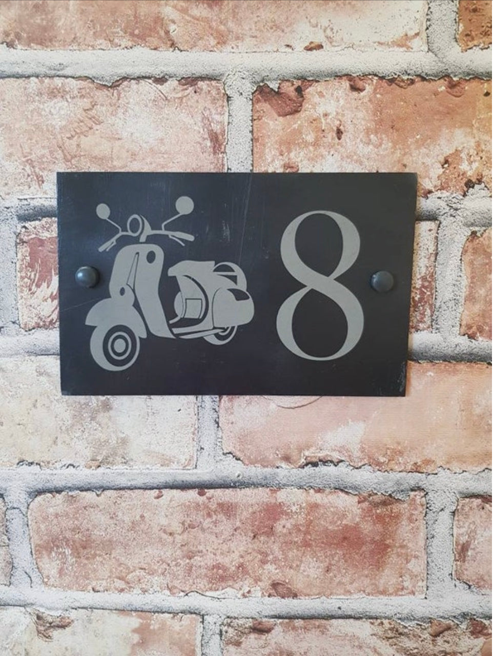Scooter slate house sign