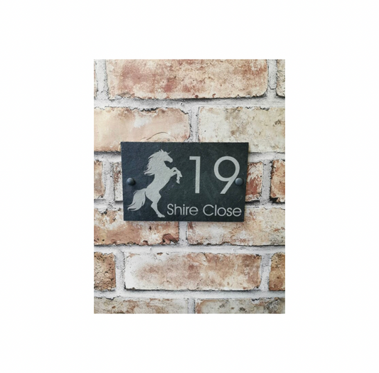 Horse slate house sign