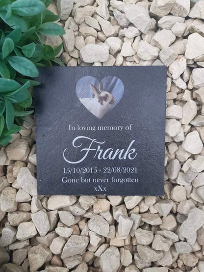 Pet photo memorial slate