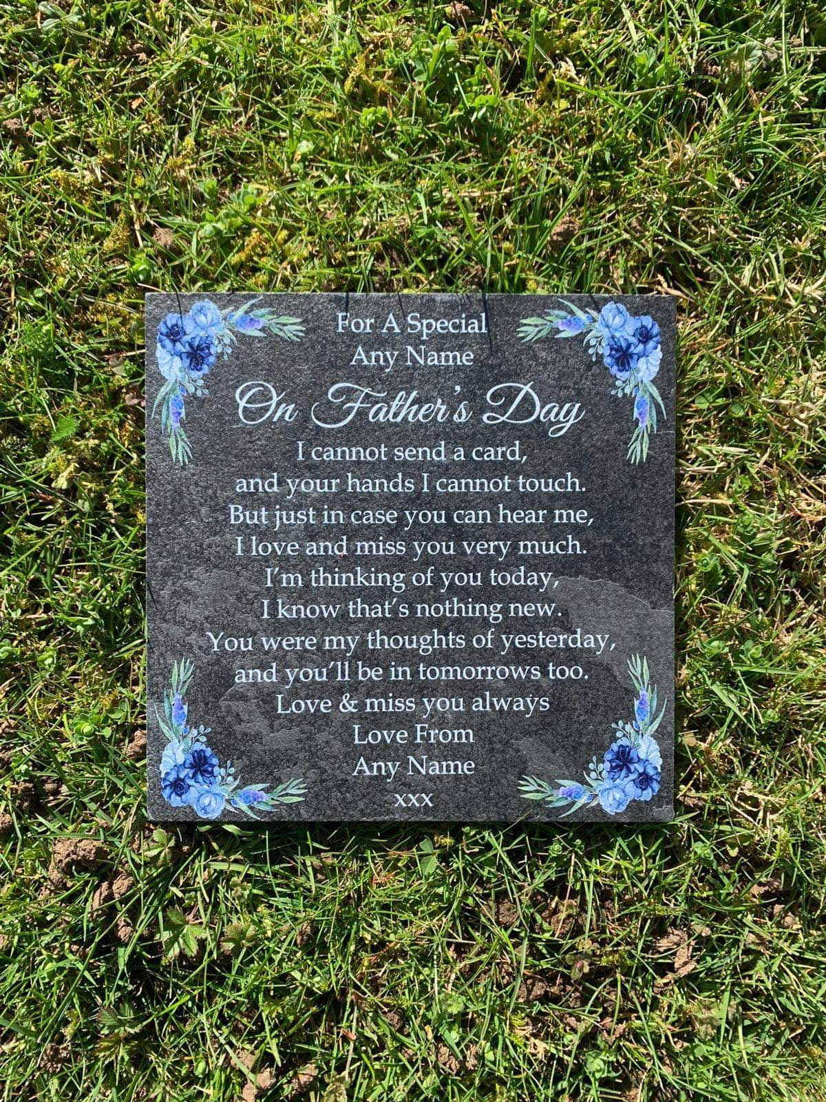 Father’s Day memorial slate plaque