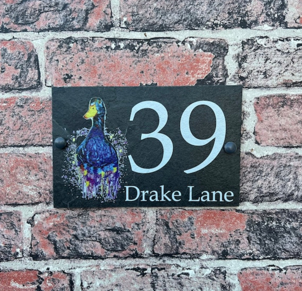 Duck slate house sign