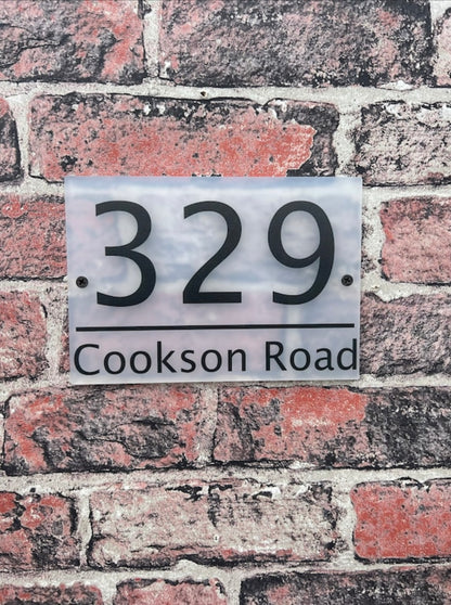 Plain divider acrylic house sign