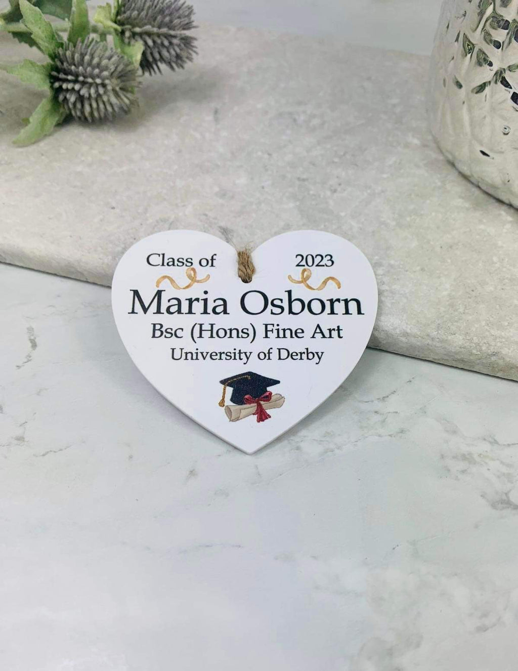 BOGOF Graduation hanging heart keepsake
