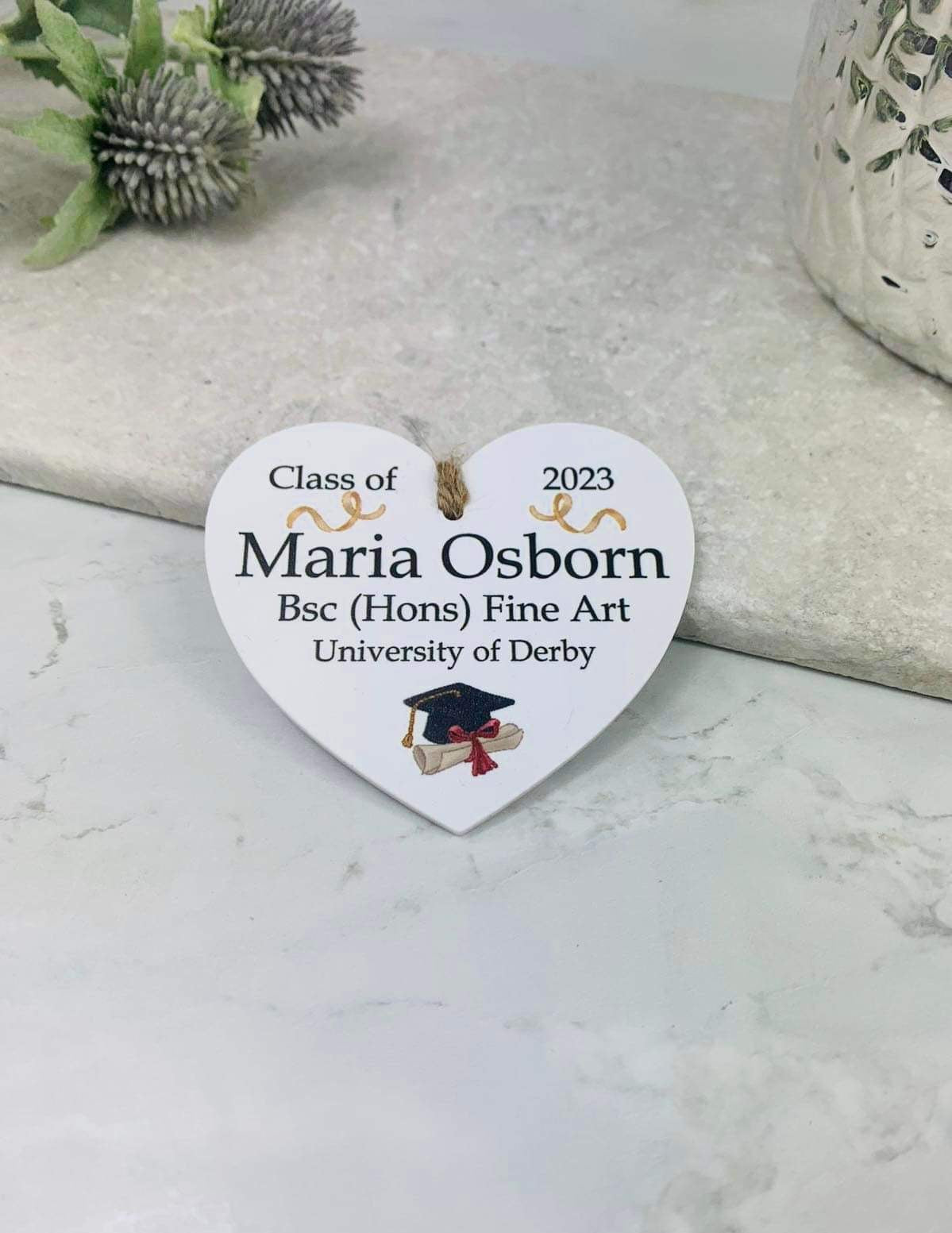 BOGOF Graduation hanging heart keepsake