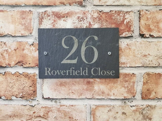 Plain slate house sign