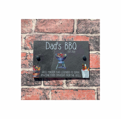 Garden BBQ slate sign