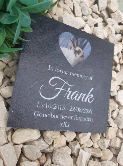 Pet photo memorial slate