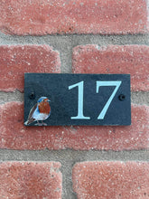Number slate house sign robin small