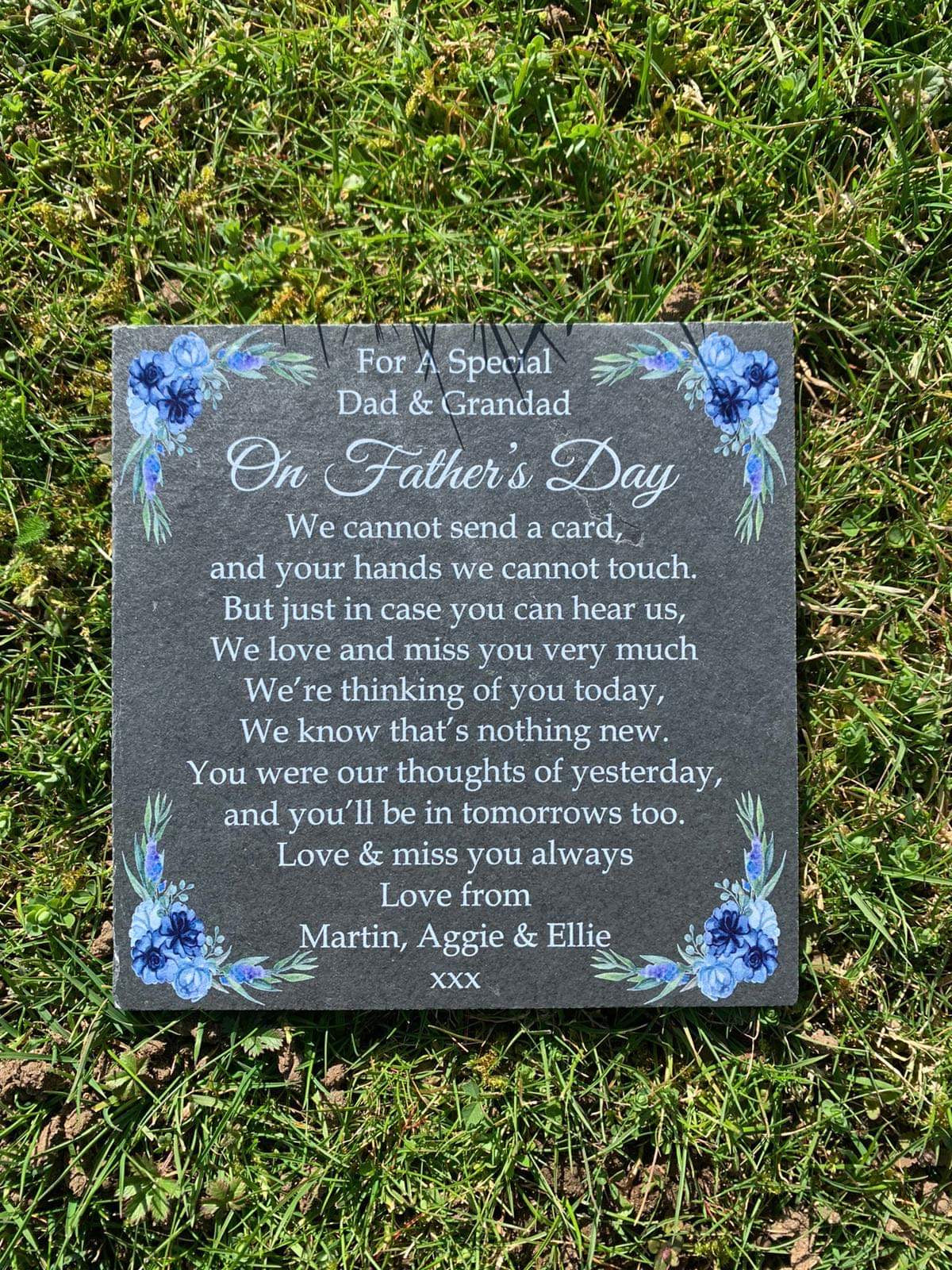 Father’s Day memorial slate plaque