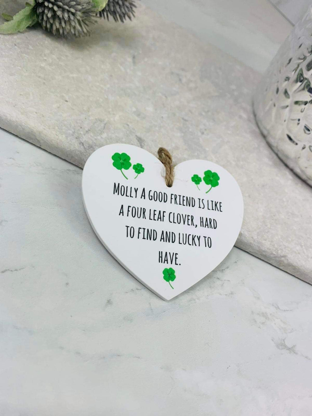 BOGOF A good friend is like a four leaf clover hanging heart keepsake