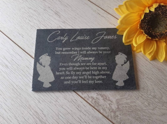 You grew wings inside my tummy memorial plaque
