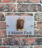 Floral horse acrylic house sign