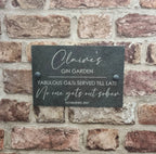 Garden gin slate sign