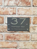 Heart design slate house sign