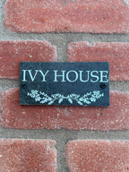 Number slate house sign leaf divider small