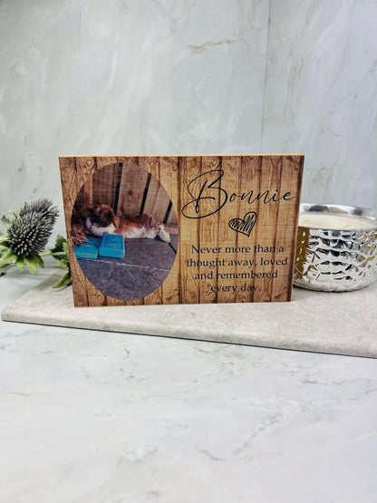 Pet memorial wooden block