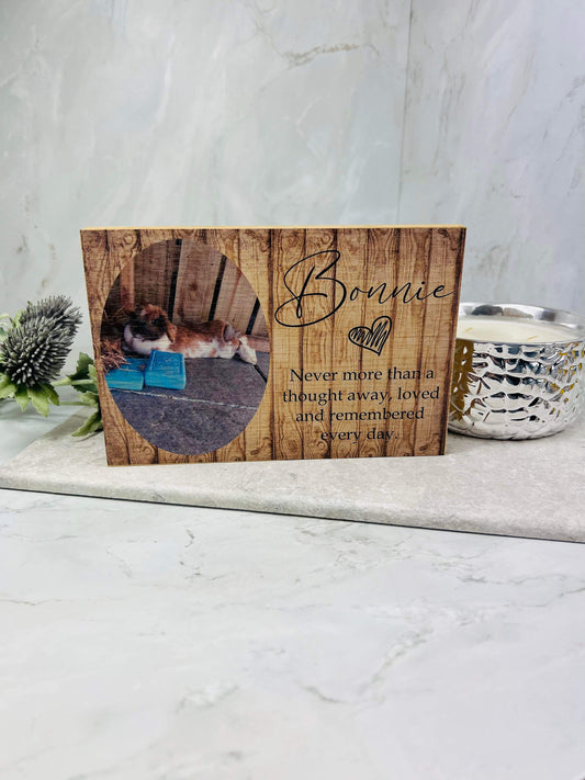 Pet memorial wooden block