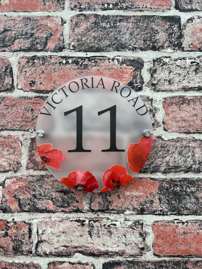 Poppy acrylic house sign