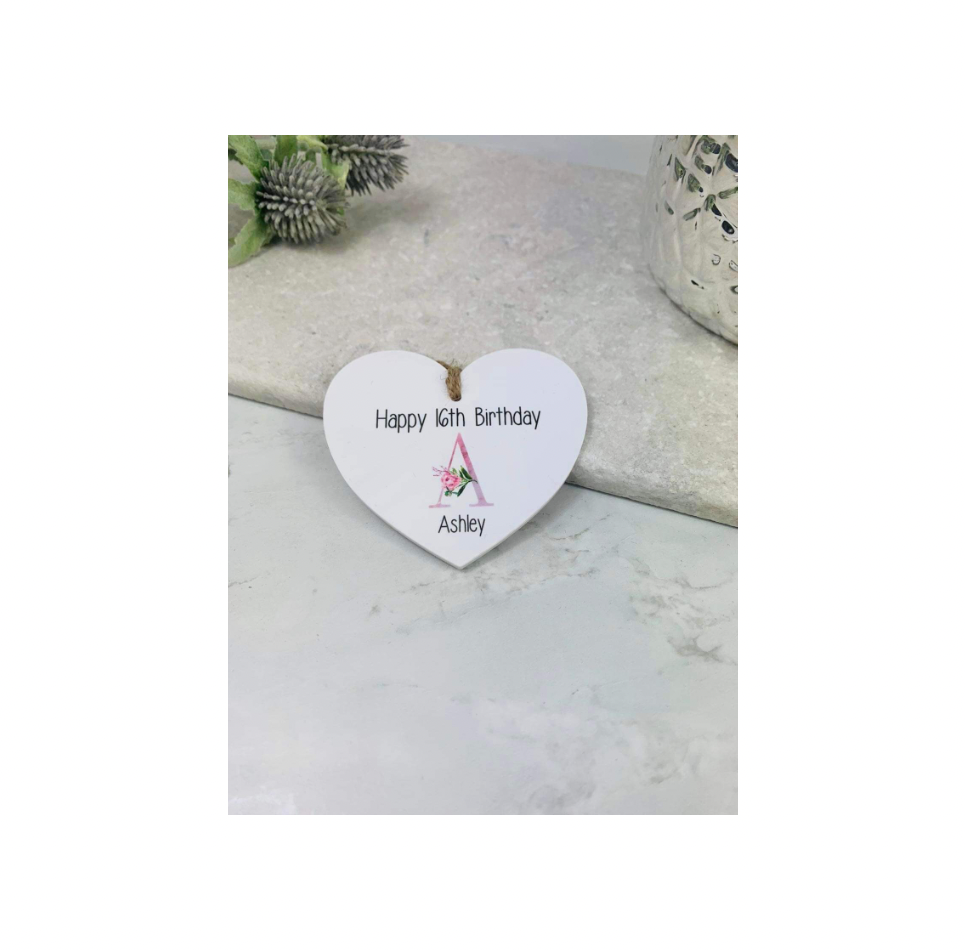 BOGOF Happy Birthday hanging heart keepsake