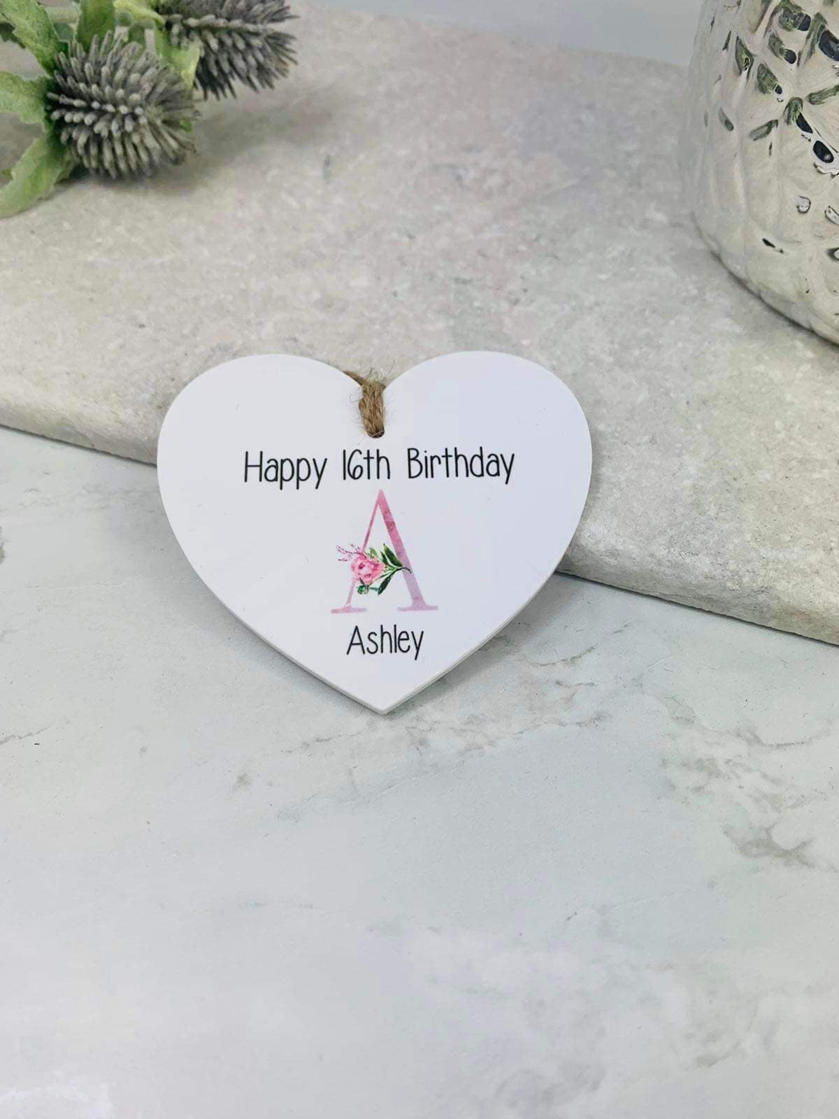 BOGOF Happy Birthday hanging heart keepsake