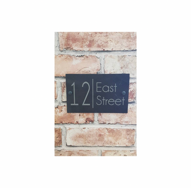 Line divider slate house sign