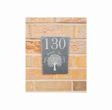 Family tree slate house sign