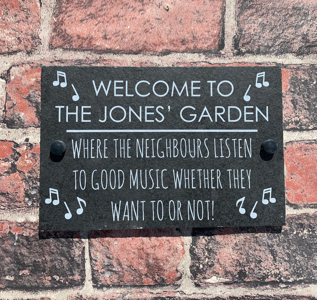 Welcome to Garden slate sign