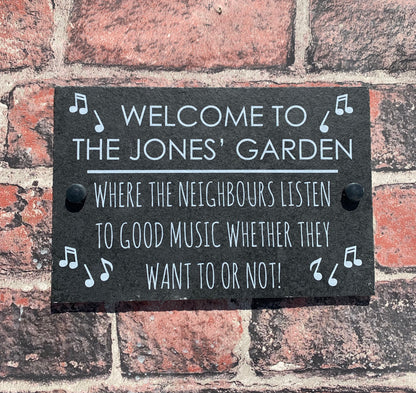Welcome to Garden slate sign