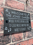 Welcome to Garden slate sign